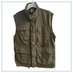 Columbia Sportswear GRT Mens Vest Khaki G.R.T. Utility‎ Pockets Omni Dry Size L
